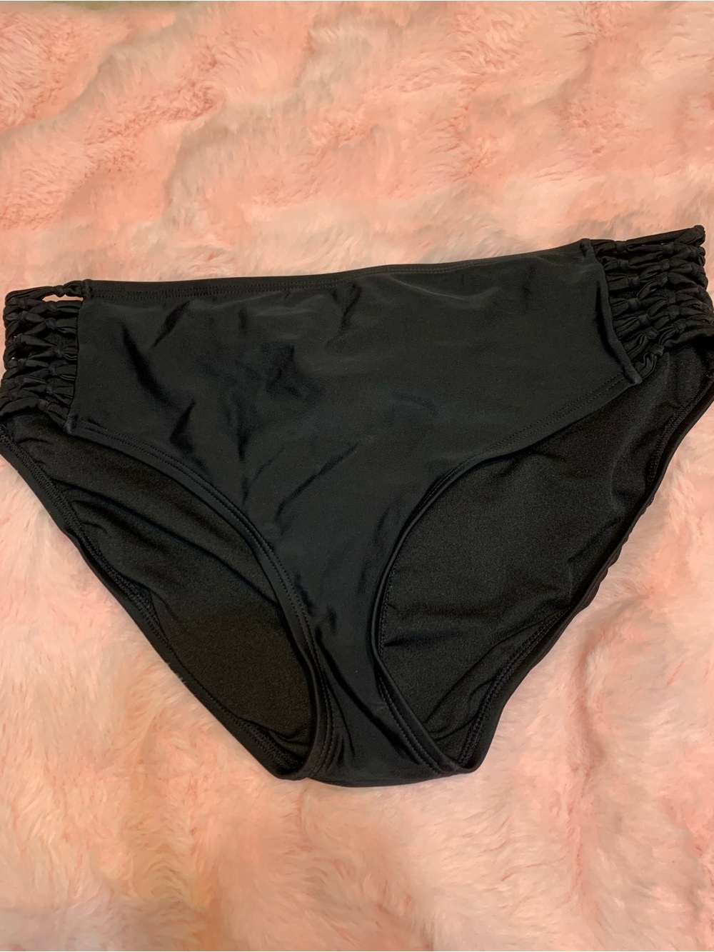 Swimsuits For All Black High-Waist Swim Bottom with Smocked Sides